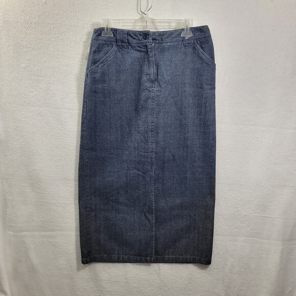 Jones Wear Sport Women's Jean Maxi Skirt With Slit Size 8  11723-0484 - Picture 1 of 5